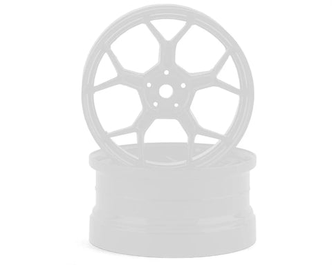 DS Racing Feathery Split Spoke Drift Rim (White Hi Gloss) (2) (6mm Offset) w/12mm Hex