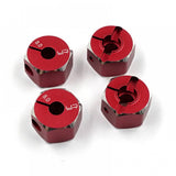 Yeah Racing Aluminum 12mm Hex Adaptor Set (Red) (4) (8mm)