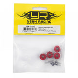 Yeah Racing Aluminum 12mm Hex Adaptor Set (Red) (4) (8mm)
