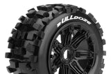 Louise RC - B-ULLDOZE - 1-5 Buggy Tire Set - Mounted - Sport - Black Bead-Lock Wheels - Hex 24mm - Rear - L-T3244B