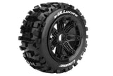 Louise RC - B-ULLDOZE - 1-5 Buggy Tire Set - Mounted - Sport - Black Bead-Lock Wheels - Hex 24mm - Rear - L-T3244B