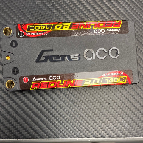 REDLINE 7.6V HV 2S 140c SHORTY LIPO BATTERY v2 (5.0MM BULLET HOLES) [GENS ACE] GEA50002S13D4