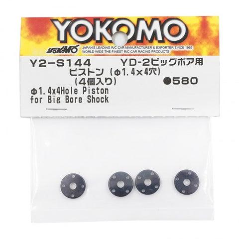YOKOMO YD-2 SLF BIG BORE SHOCK 1.4MM X 4 HOLES PISTON 4 PCS BLACK
