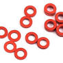 ProTek RC Aluminum Ball Stud Washer Set (Red) (12) (0.5mm, 1.0mm & 2.0mm)