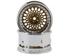 DS Racing Element Mesh 1/10 Drift Wheels (Bronze w/Chrome Lip & Gold Rivets) (2) (Adjustable Offset) w/12mm Hex
