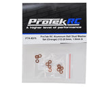 ProTek RC Aluminum Ball Stud Washer Set (Orange) (12) (0.5mm, 1.0mm & 2.0mm)