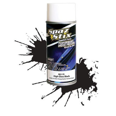 Spaz Stix High Gloss Black/Backer Aerosol Paint 3.50oz
