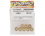Yokomo 3×8x2mm CNC-Machined Brass Spacers (8)