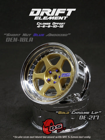 DS Racing DE-217 Wheels (Gold/Chrome Lip)