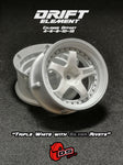 DS Racing DE-003 Wheels Triple White with Silver Rivets