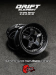 DS Racing DE-006 Wheels Triple Black with Silver Rivets