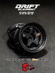 DS Racing DE-007 Wheels Drift Element (Tri Black/Gold Rivets)