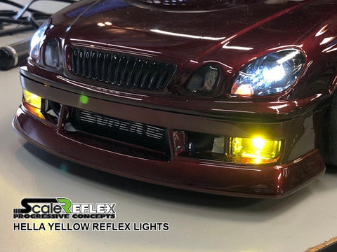 Scale Reflex Hella Yellow Reflex LED Light Kit for 1/10 R/C Car (10 LED Kit)