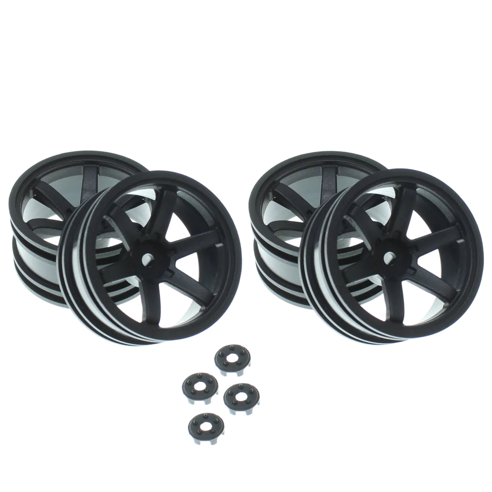 Redcat RDS 1/10 Wheel Set W/ Lug Caps (4pcs) (6 offset) (Black) – TandemRC
