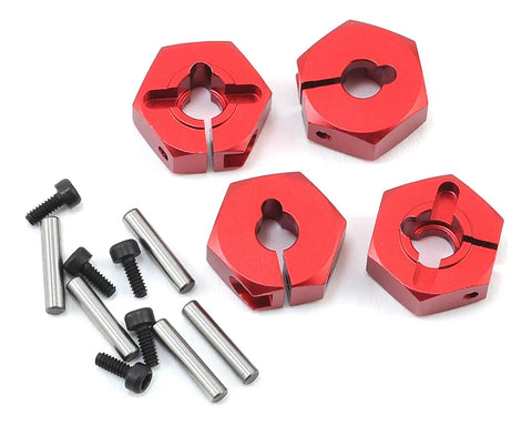 MST 4mm Aluminum Hex Wheel Hubs (Red) (4)
